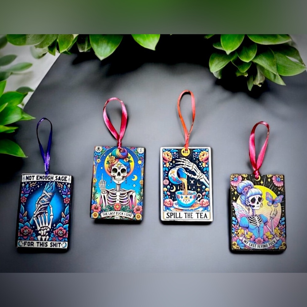 Set of Wooden Tarot Card Ornaments/Gift Tags